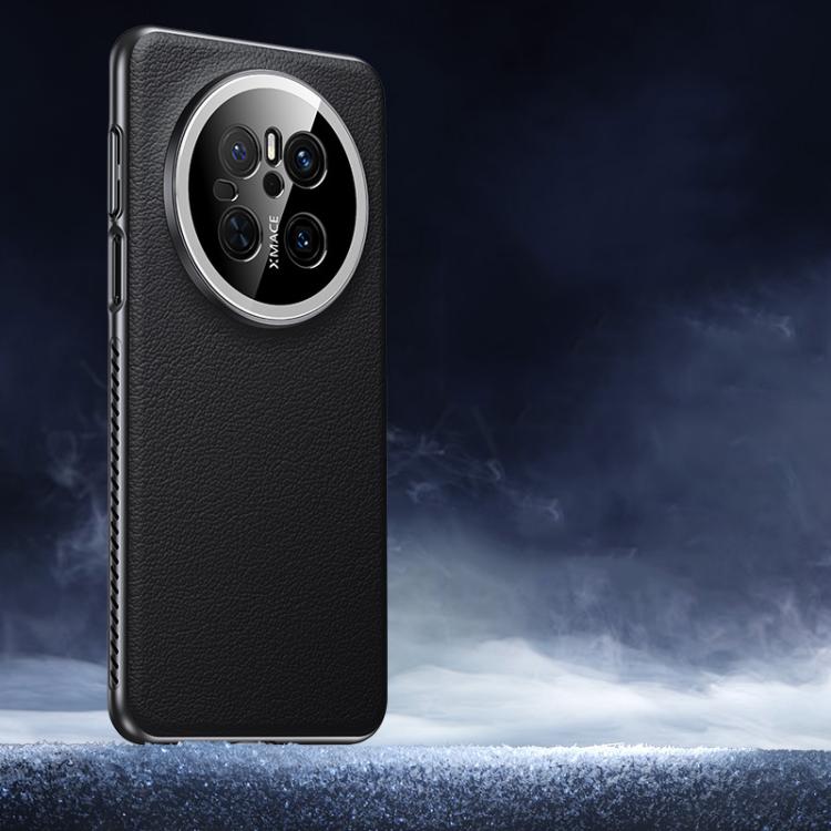 For Huawei Mate 70 Soft Armor Cooling Plain Leather Hybrid PC Phone Case