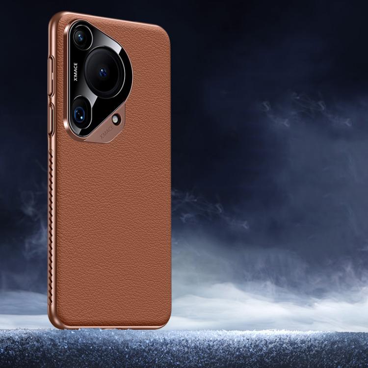 For Huawei Pura 70 Ultra Soft Armor Cooling Plain Leather Hybrid PC Phone Case
