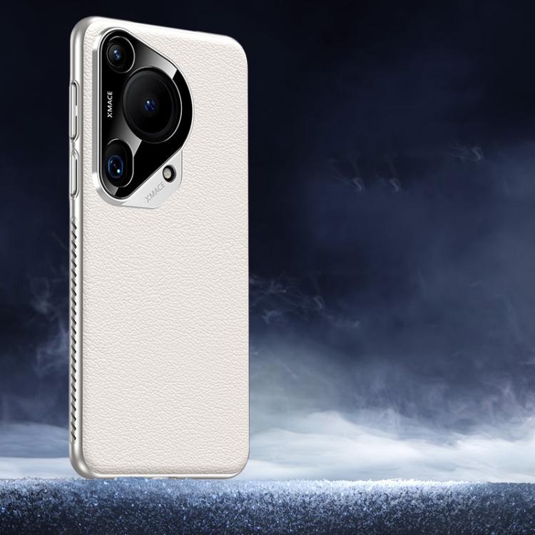 For Huawei Pura 70 Ultra Soft Armor Cooling Plain Leather Hybrid PC Phone Case