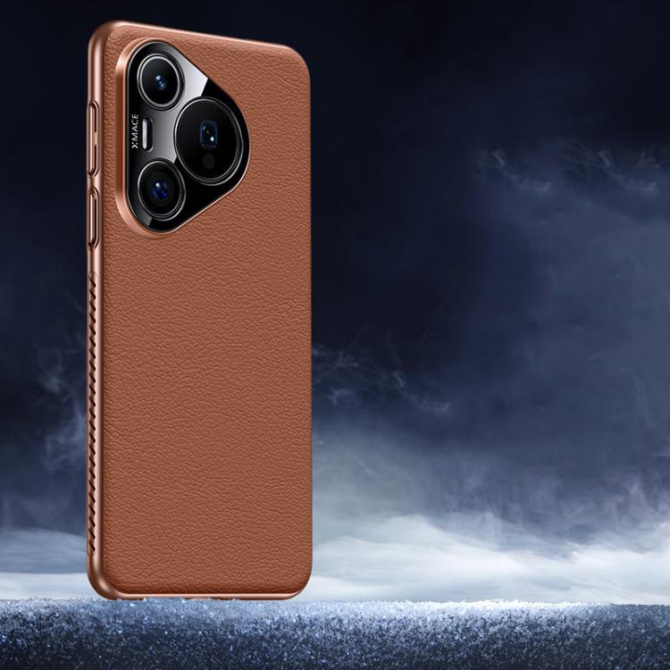 For Huawei Pura 70 Soft Armor Cooling Plain Leather Hybrid PC Phone Case