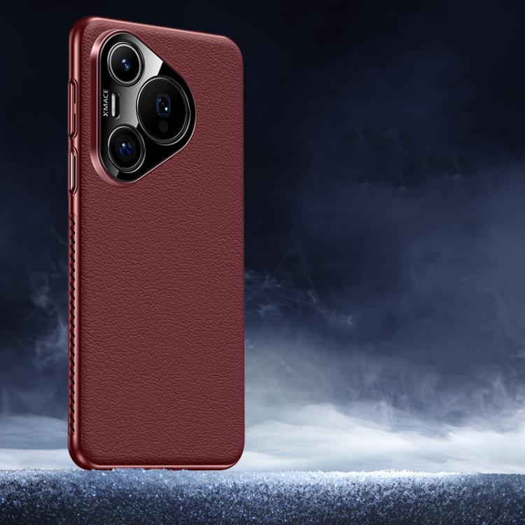 For Huawei Pura 70 Soft Armor Cooling Plain Leather Hybrid PC Phone Case