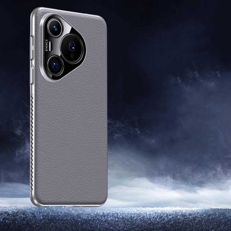 For Huawei Pura 70 Soft Armor Cooling Plain Leather Hybrid PC Phone Case