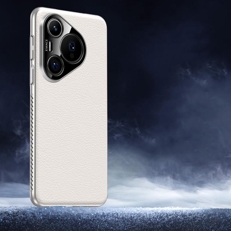 For Huawei Pura 70 Soft Armor Cooling Plain Leather Hybrid PC Phone Case