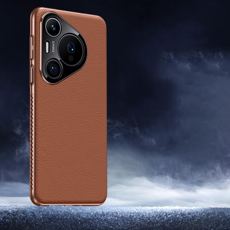 For Huawei Pura 70 Pro / 70 Pro+ Soft Armor Cooling Plain Leather Hybrid PC Phone Case