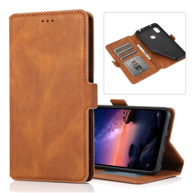 For Xiaomi Redmi Note 6 Retro Magnetic Closing Clasp Horizontal Flip Leather Case with Holder & Card Slots & Photo Frame & Wallet