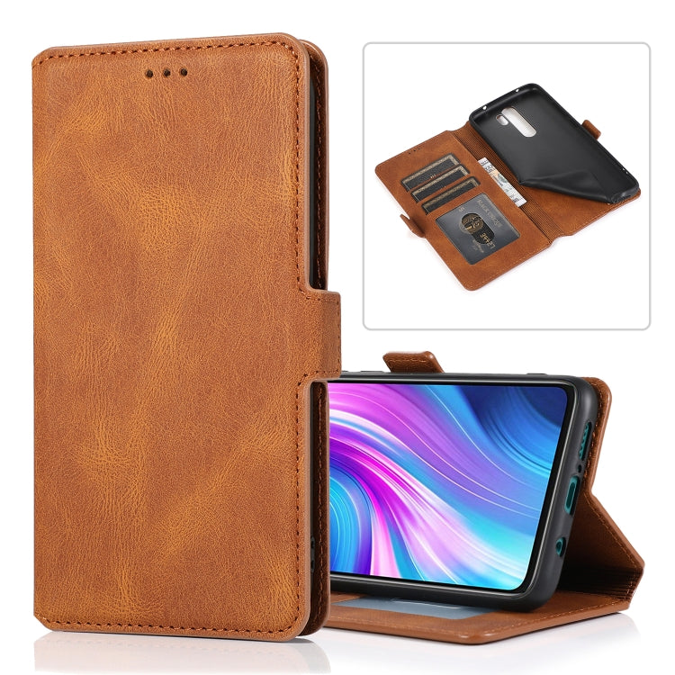 For Xiaomi Redmi Note 8 Pro Retro Magnetic Closing Clasp Horizontal Flip Leather Case with Holder & Card Slots & Photo Frame & Wallet