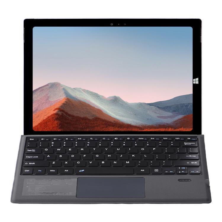 For Microsoft Surface Pro 7+ / 7 / 6 1109-A Ultra-thin Detachable Bluetooth Keyboard Leather Tablet Case with Touchpad - Black