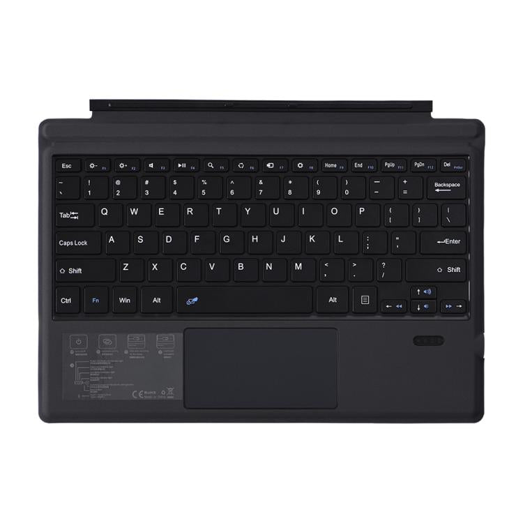 For Microsoft Surface Pro 7+ / 7 / 6 1109-A Ultra-thin Detachable Bluetooth Keyboard Leather Tablet Case with Touchpad - Black