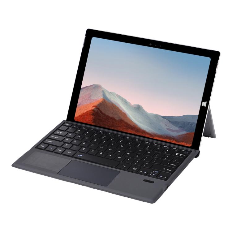 For Microsoft Surface Pro 7+ / 7 / 6 1109-A Ultra-thin Detachable Bluetooth Keyboard Leather Tablet Case with Touchpad - Black