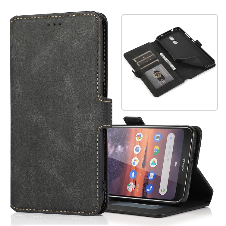For Nokia 3.2 Retro Magnetic Closing Clasp Horizontal Flip Leather Case with Holder & Card Slots & Photo Frame & Wallet