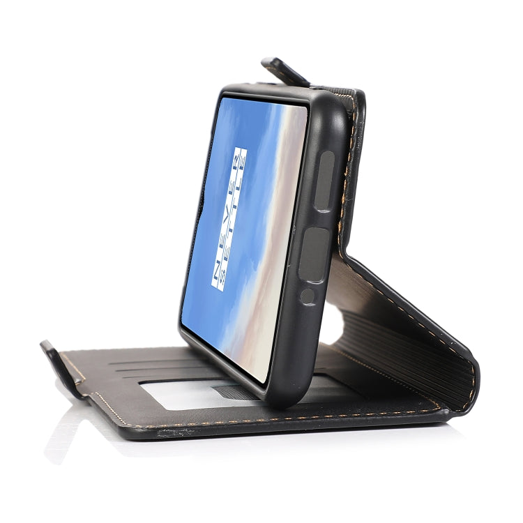 For OnePlus 7T Retro Magnetic Closing Clasp Horizontal Flip Leather Case with Holder & Card Slots & Photo Frame & Wallet