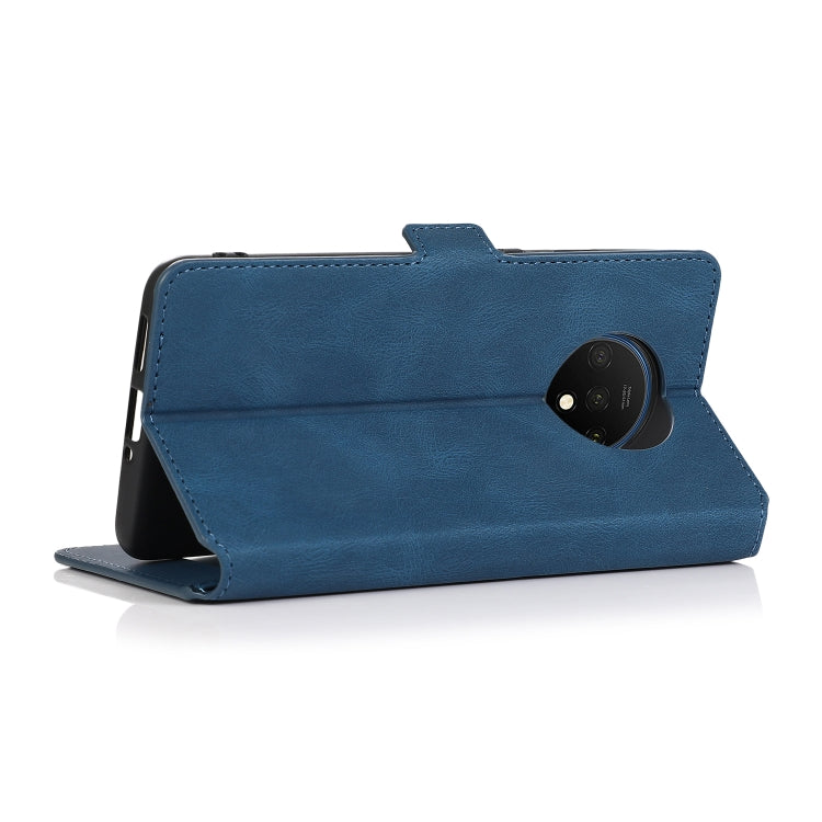 For OnePlus 7T Retro Magnetic Closing Clasp Horizontal Flip Leather Case with Holder & Card Slots & Photo Frame & Wallet