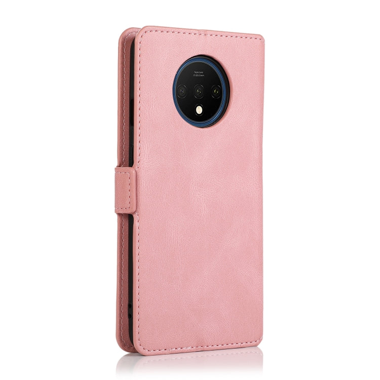 For OnePlus 7T Retro Magnetic Closing Clasp Horizontal Flip Leather Case with Holder & Card Slots & Photo Frame & Wallet