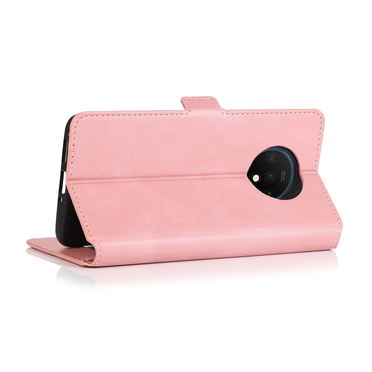 For OnePlus 7T Retro Magnetic Closing Clasp Horizontal Flip Leather Case with Holder & Card Slots & Photo Frame & Wallet