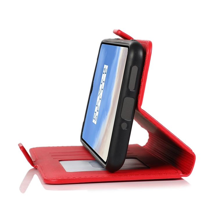 For OnePlus 7T Retro Magnetic Closing Clasp Horizontal Flip Leather Case with Holder & Card Slots & Photo Frame & Wallet