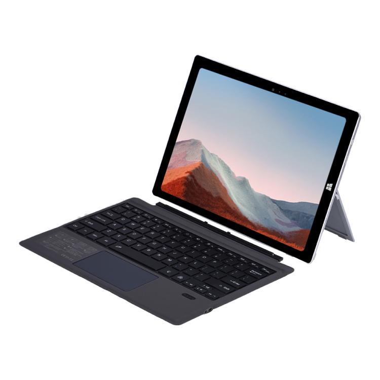 For Microsoft Surface Pro 7+ / 7 / 6 1109-D Ultra-thin Detachable Backlight Bluetooth Keyboard Leather Tablet Case with Touchpad - Black