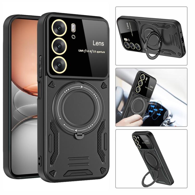 For Realme C75 4G Large Window MagSafe Holder Phone Case
