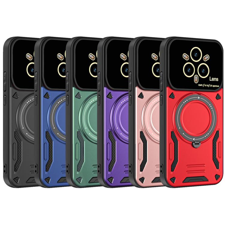 For Realme 14 Pro+ 5G Large Window MagSafe Holder Phone Case