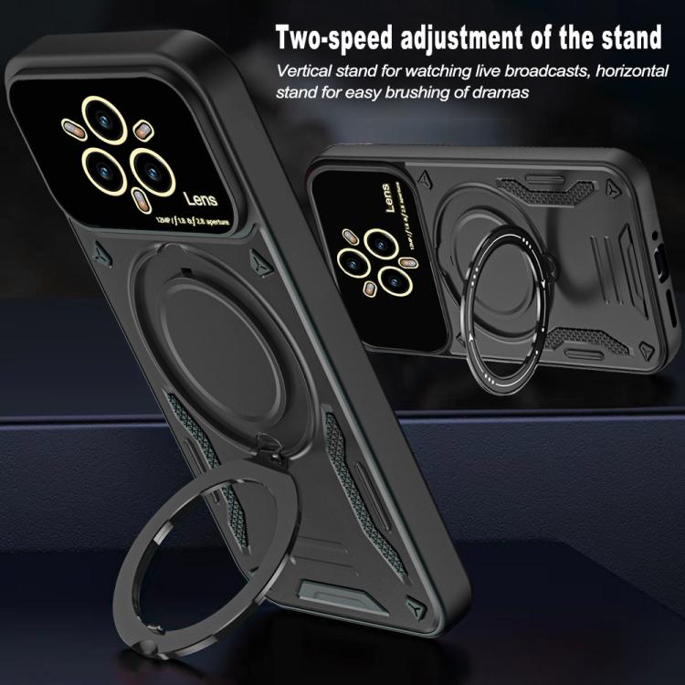 For Realme 14 Pro+ 5G Large Window MagSafe Holder Phone Case