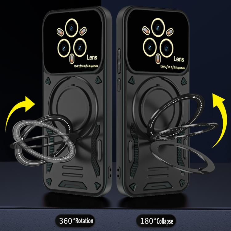 For Realme 14 Pro+ 5G Large Window MagSafe Holder Phone Case