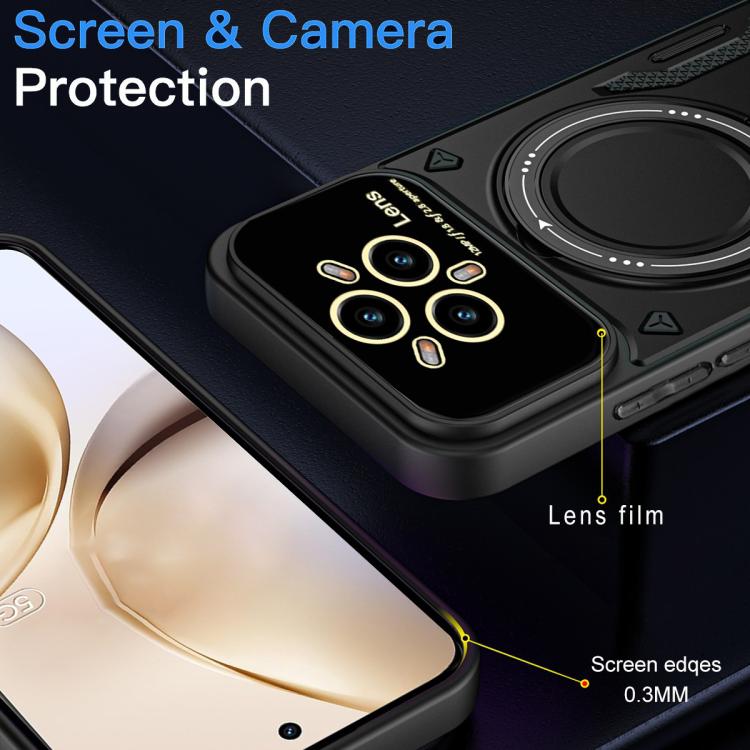 For Realme 14 Pro+ 5G Large Window MagSafe Holder Phone Case