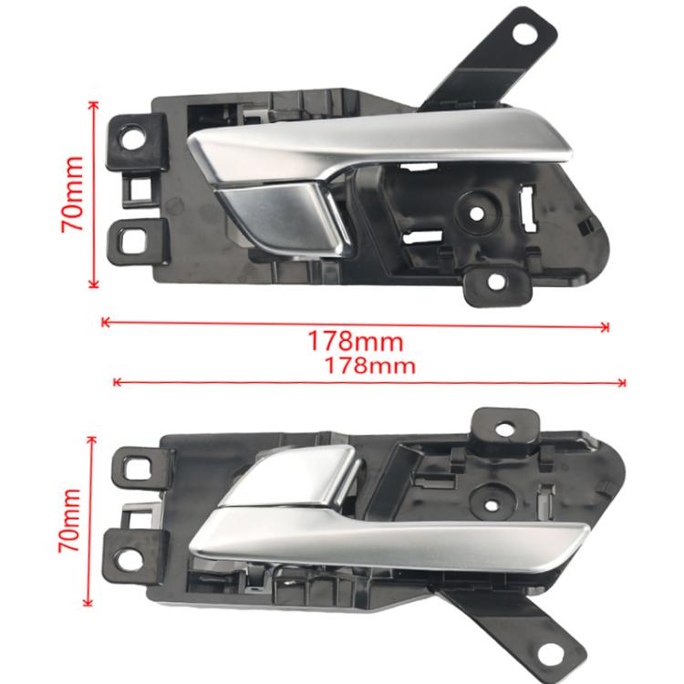 Pair Car Left and Right Door Inside Handle for Hyundai Sonata 2015-2017 82610-C1010, 82620-C1010 - Black + Silver