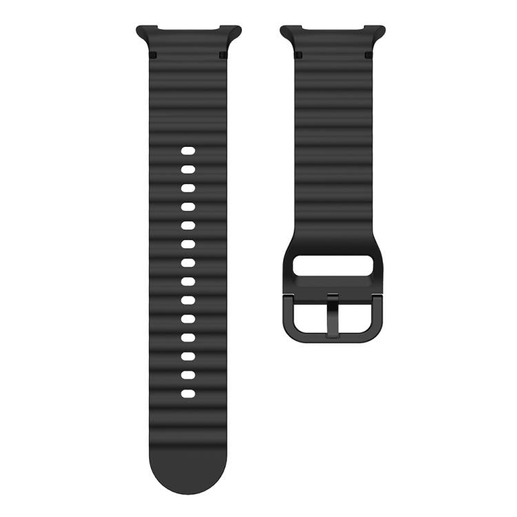 For Samsung Galaxy Watch8 Classic 46mm / Watch8 44mm / 40mm xDfind Wavy Grain Stitched Silicone Watch Band, Size:L