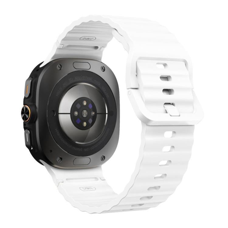 For Samsung Galaxy Watch8 Classic 46mm / Watch8 44mm / 40mm xDfind Wavy Grain Stitched Silicone Watch Band, Size:L