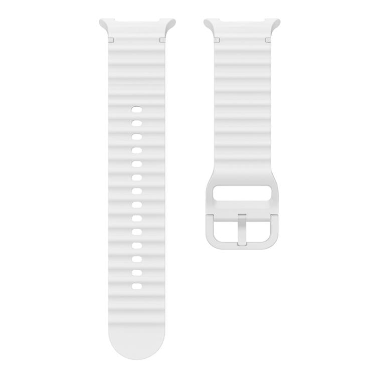 For Samsung Galaxy Watch8 Classic 46mm / Watch8 44mm / 40mm xDfind Wavy Grain Stitched Silicone Watch Band, Size:L