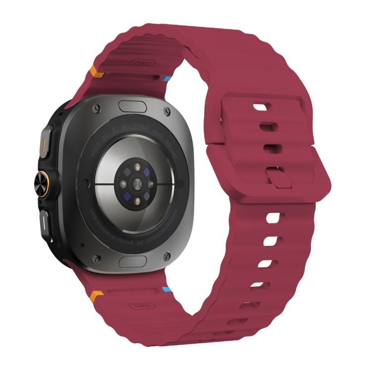 For Samsung Galaxy Watch8 Classic 46mm / Watch8 44mm / 40mm xDfind Wavy Grain Stitched Silicone Watch Band, Size:L
