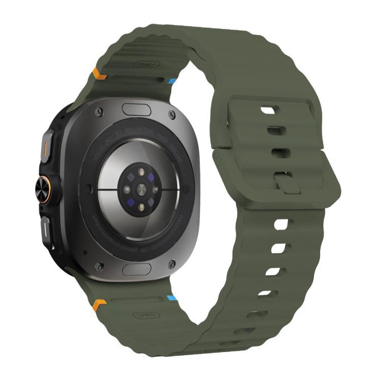 For Samsung Galaxy Watch8 Classic 46mm / Watch8 44mm / 40mm xDfind Wavy Grain Stitched Silicone Watch Band, Size:L