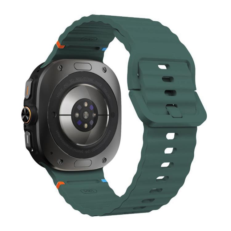 For Samsung Galaxy Watch8 Classic 46mm / Watch8 44mm / 40mm xDfind Wavy Grain Stitched Silicone Watch Band, Size:L