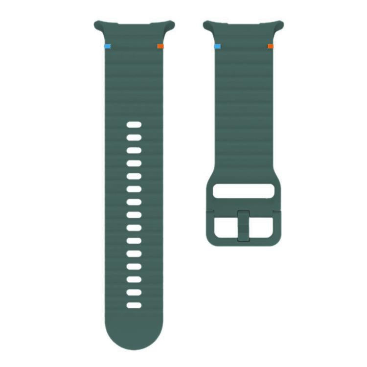 For Samsung Galaxy Watch8 Classic 46mm / Watch8 44mm / 40mm xDfind Wavy Grain Stitched Silicone Watch Band, Size:L