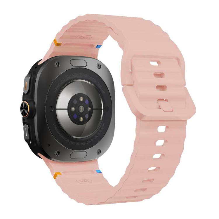 For Samsung Galaxy Watch8 Classic 46mm / Watch8 44mm / 40mm xDfind Wavy Grain Stitched Silicone Watch Band, Size:L