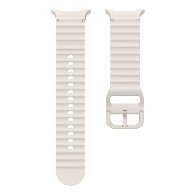 For Samsung Galaxy Watch8 Classic 46mm / Watch8 44mm / 40mm xDfind Wavy Grain Stitched Silicone Watch Band, Size:L
