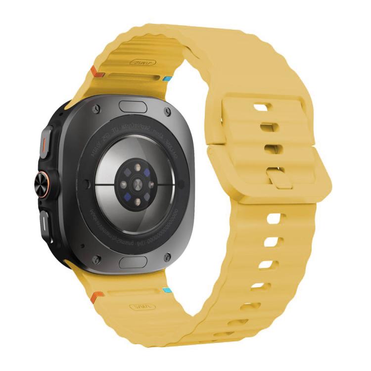 For Samsung Galaxy Watch8 Classic 46mm / Watch8 44mm / 40mm xDfind Wavy Grain Stitched Silicone Watch Band, Size:L