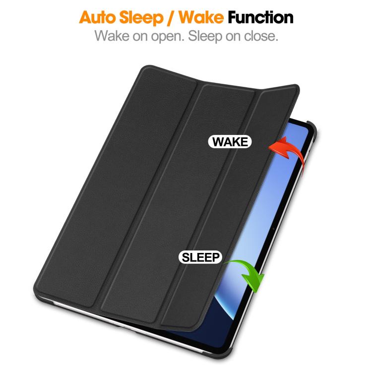 For OnePlus Pad 2 Pro / Pad 3 Global Custer Texture 3-Fold Holder Leather Smart Tablet Case