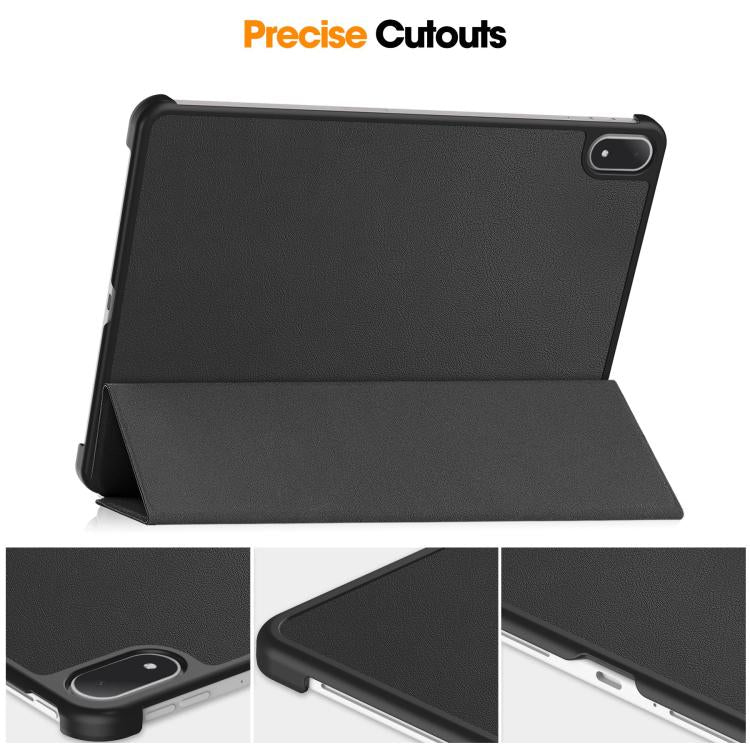 For OnePlus Pad 2 Pro / Pad 3 Global Custer Texture 3-Fold Holder Leather Smart Tablet Case