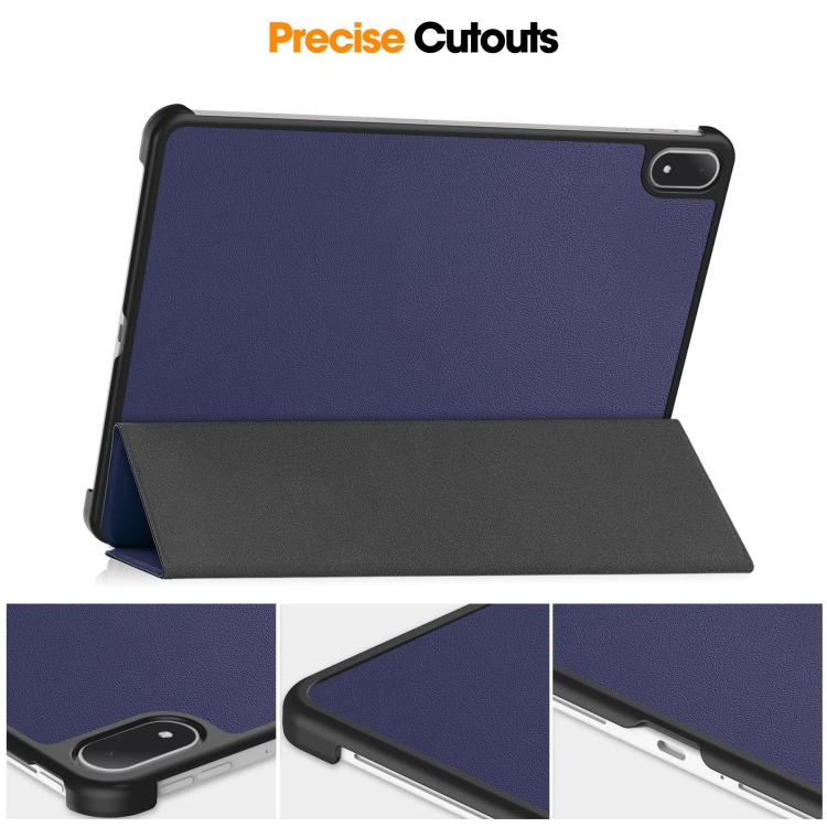 For OnePlus Pad 2 Pro / Pad 3 Global Custer Texture 3-Fold Holder Leather Smart Tablet Case