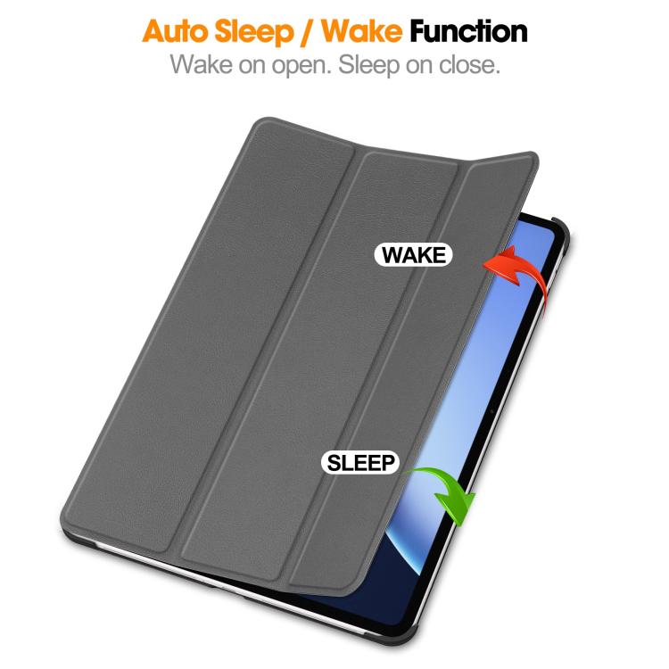 For OnePlus Pad 2 Pro / Pad 3 Global Custer Texture 3-Fold Holder Leather Smart Tablet Case