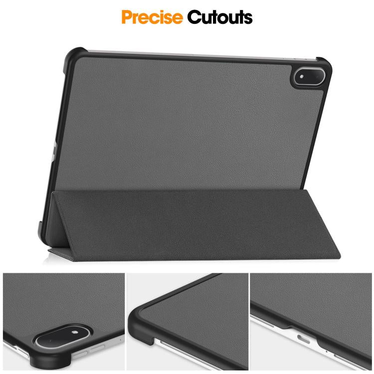 For OnePlus Pad 2 Pro / Pad 3 Global Custer Texture 3-Fold Holder Leather Smart Tablet Case