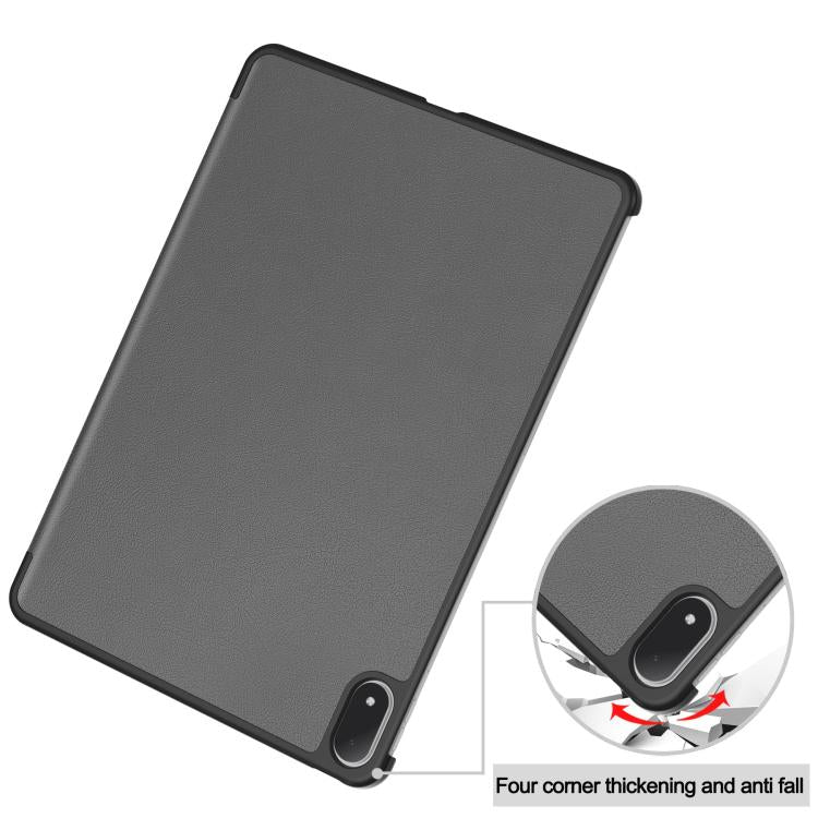 For OnePlus Pad 2 Pro / Pad 3 Global Custer Texture 3-Fold Holder Leather Smart Tablet Case