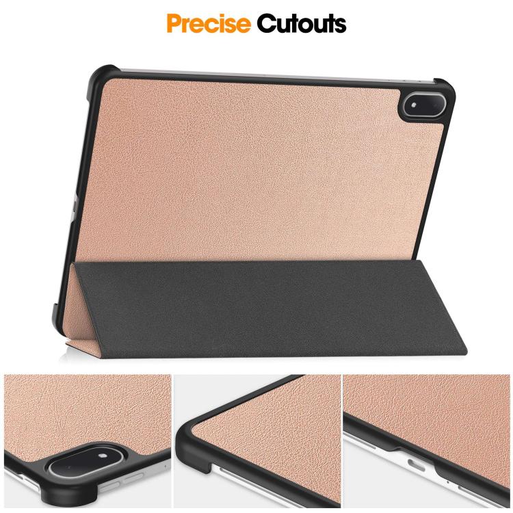 For OnePlus Pad 2 Pro / Pad 3 Global Custer Texture 3-Fold Holder Leather Smart Tablet Case