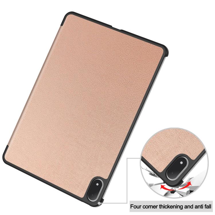 For OnePlus Pad 2 Pro / Pad 3 Global Custer Texture 3-Fold Holder Leather Smart Tablet Case