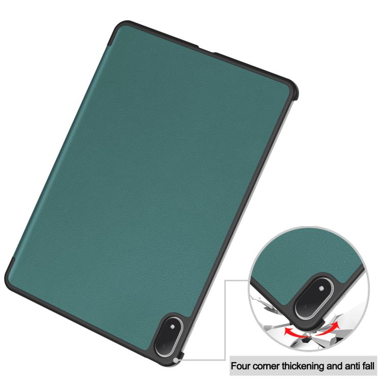 For OnePlus Pad 2 Pro / Pad 3 Global Custer Texture 3-Fold Holder Leather Smart Tablet Case