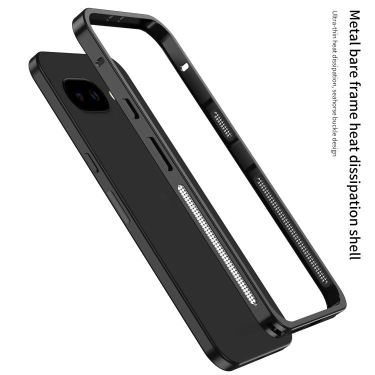 For Google Pixel 9a Metal Frame Heat Dissipation Phone Case