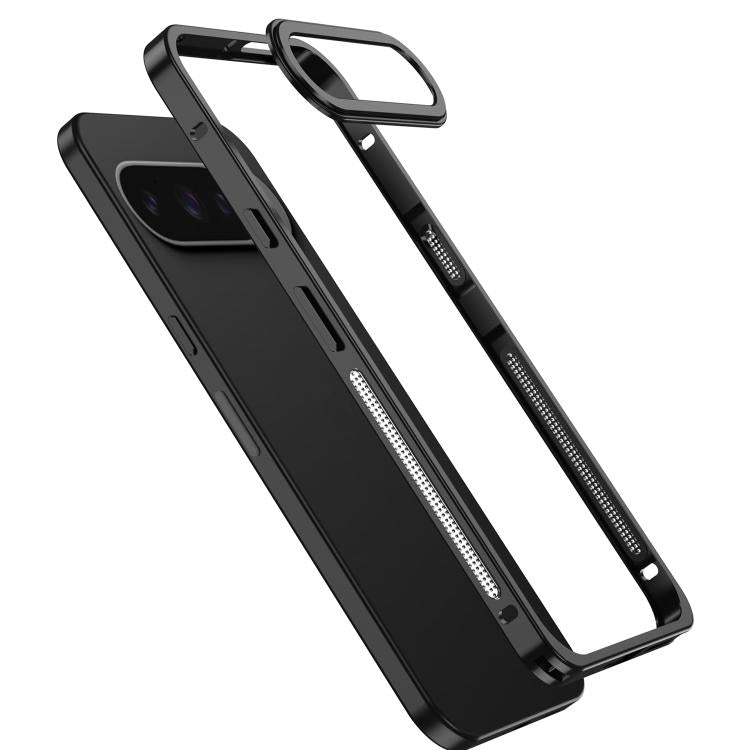 For Google Pixel 9 Pro XL Metal Frame Heat Dissipation Phone Case with Camera Guard Ring