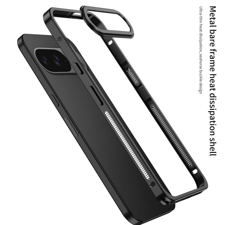 For Google Pixel 10 / 10 Pro Metal Frame Heat Dissipation Phone Case with Camera Guard Ring