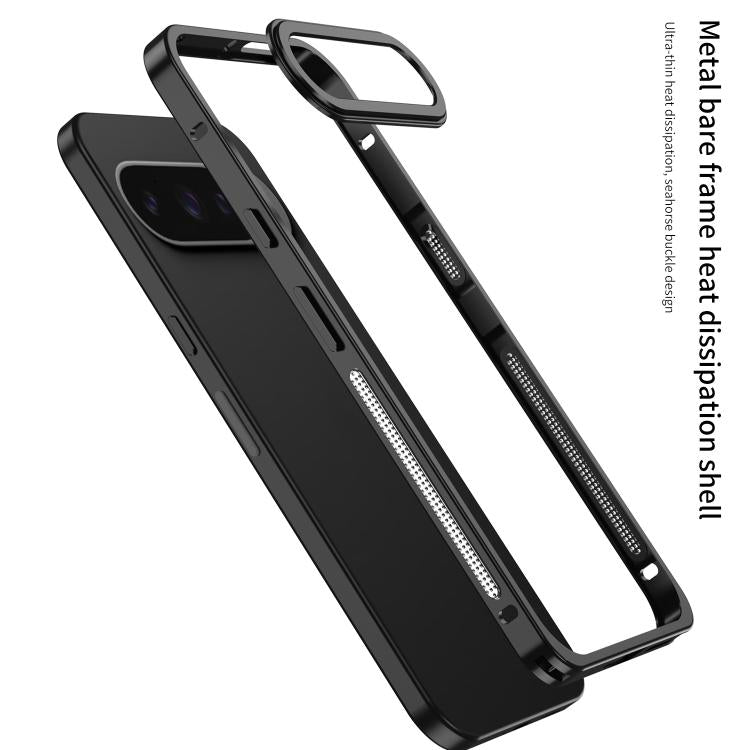For Google Pixel 10 Pro XL Metal Frame Heat Dissipation Phone Case with Camera Guard Ring