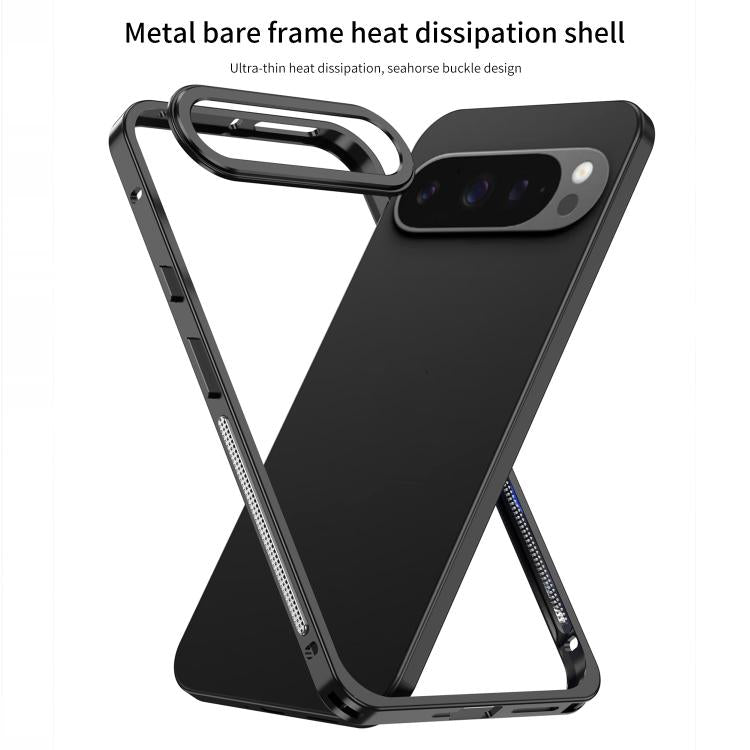 For Google Pixel 10 Pro XL Metal Frame Heat Dissipation Phone Case with Camera Guard Ring